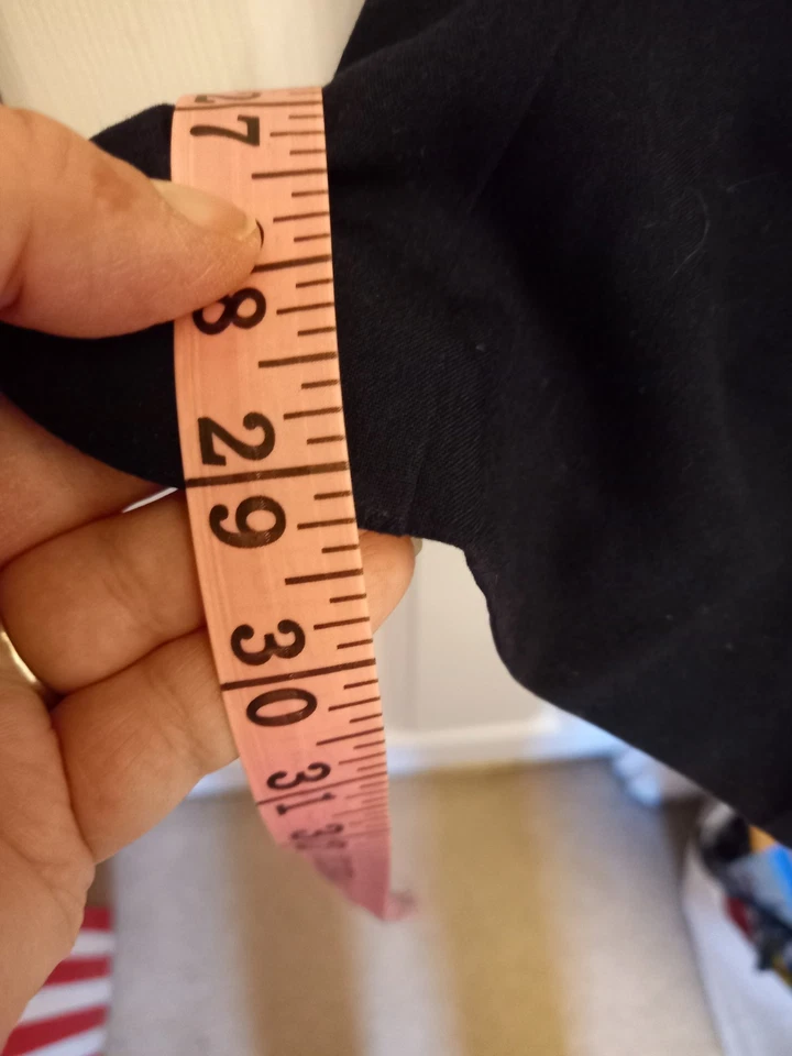 M& Co Womens Black Blue Straight Leg Trousers Size 16 29" Leg - Image 4 of 4