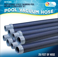 NEW - Set 8 Piece Pool Hose 40" with 1.5" Male & Female Cuff Ends