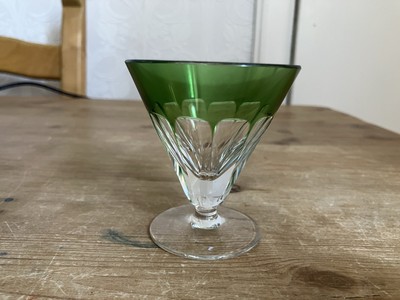 1 Kristallglas Val St Lambert limettengrün Tilly Roemer klein kurzstielig 