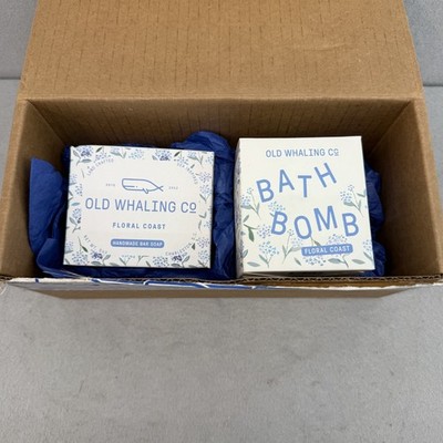 Old Whaling Co Floral Coast Duo Bar Soap & Bath Bomb Gift Set Hydrangea New