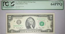2009 $2* New York Star Note Only 128K Printed PCGS 64 PPQ B00035742*