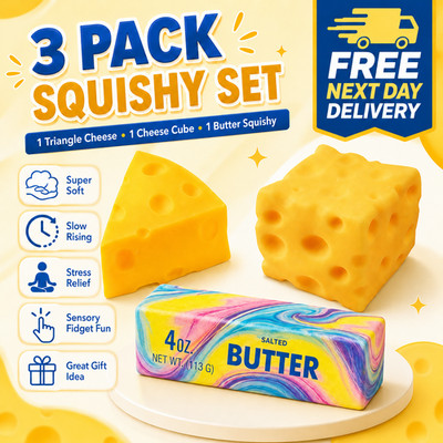 3er Pack Quetschspielzeug Butter Käse Stress sensorisches Zappeln Dekompression Kinder Geschenke