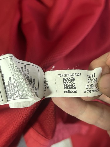 Giacca a vento Adidas Modern Varsity full zip con cappuccio uomo grande rosso potenza - Foto 12 di 19