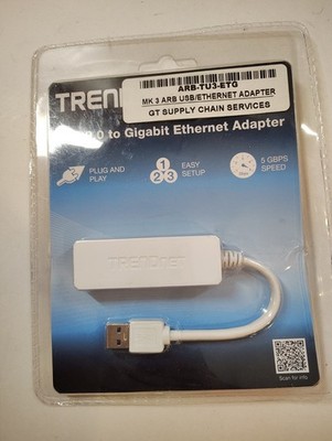 TRENDnet TU3-ETG USB 3.0 to Gigabit Ethernet Adapter White