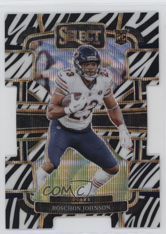 2023 Panini Select Concourse Zebra Prizm Die-Cut Roschon Johnson Rookie RC s5j