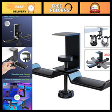 Dual Rotatable Headphone Stand Hanger Under Desk Clamp, Aluminum, 11lb Capacity,