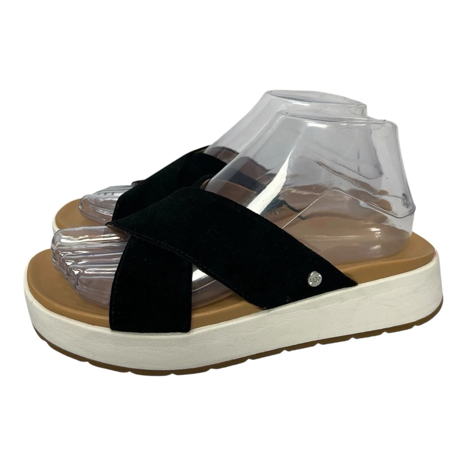 UGG Emily sandali donna 7 neri scamosciati slip on slide