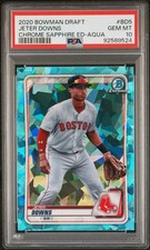 2020 Bowman Draft Chrome Sapphire Jeter Downs Aqua 20/20 - PSA 10 (Pop 1)