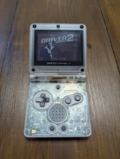Nintendo Game Boy Advance SP AGS-001 Clear/Transparent w/ USB-C Charging + Game