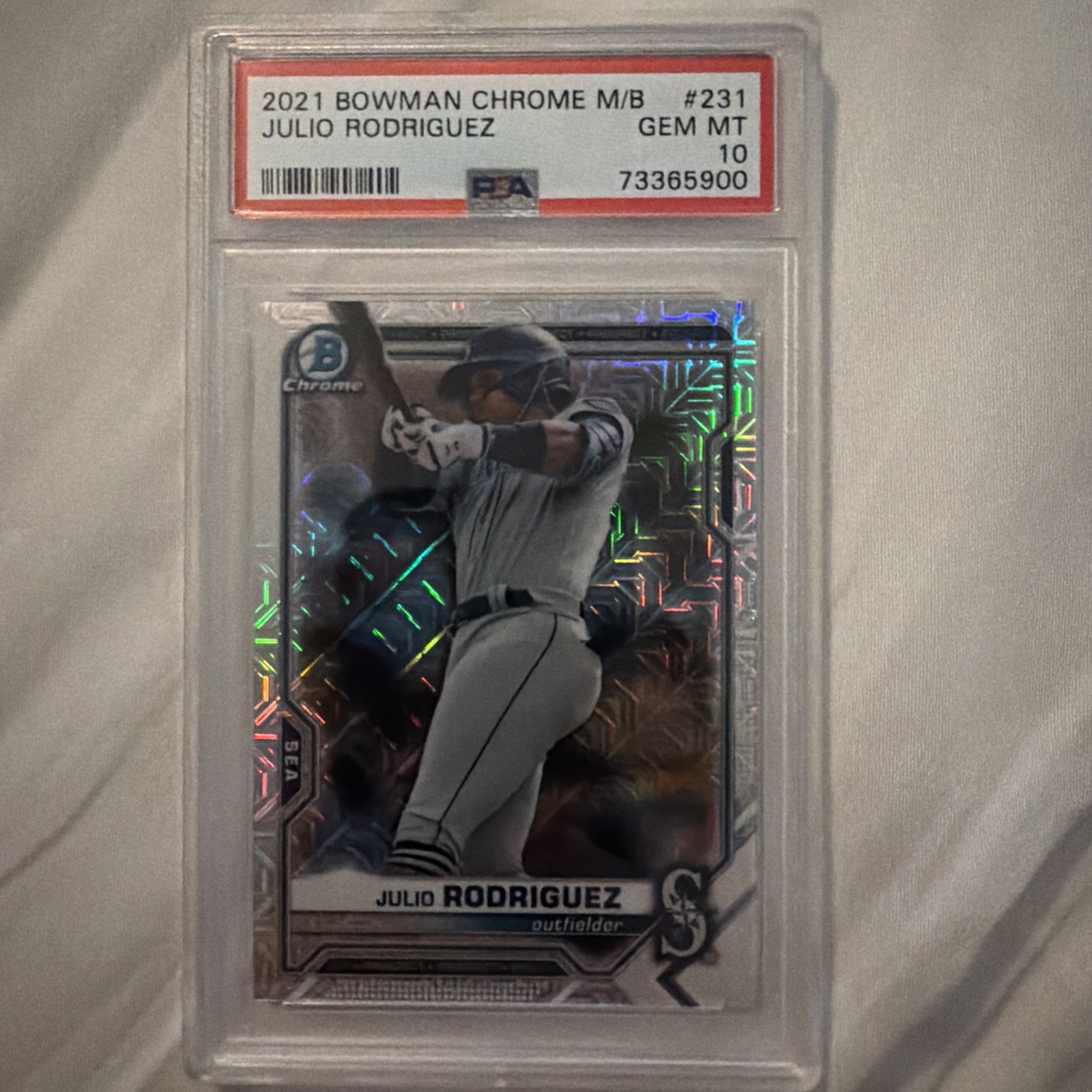 2021 Bowman Chrome Prospects Julio Rodriguez #231 (RC) PSA 10 Baseball Card