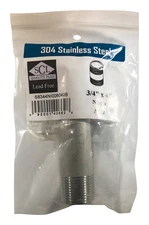 Smith-Cooper 4632101460 Stainless Steel Lead-Free Nipple 3/4 MPT x 4 L in.