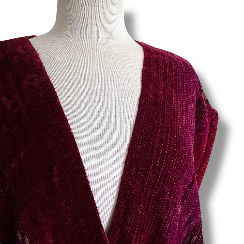 Top drapeado vintage Cynthia Krause Weavers para mujer OS fibra de chenilla arte para usar Foto 4 de 4