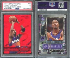 1997 Metal Universe Precious Metal Gems Red ~ #16 Cedric Ceballos ~ PSA 5 11/100