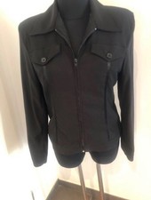 Schwarzer Kurz-Blazer m. Satin Gr. 38