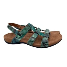 Vionic 44 Amber Turquoise Stone Strappy Sandals Snakeskin Women's Size 10