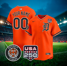 Custom Tigers Orange 2026 Vapor Patch Stitched Jersey All Sizes