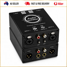 2 Channel XLR Audio Isolator Noise Reduction Filter 6.5mm Mixer Adapter