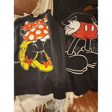 Matching Set Disney Black Hooded EARS Sweatshirt with Minnie  Mickey Graphic