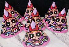POWERPUFF GIRLS vintage 1999 CARTOON NETWORK 7 PARTY HATS