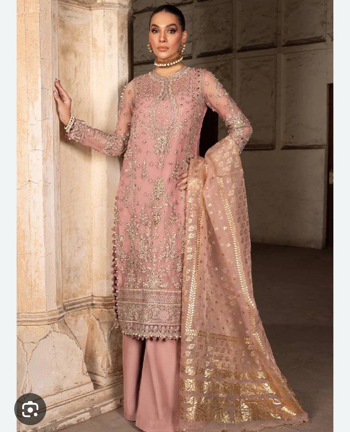 Pakistani Designer Original Party Wedding Dress SMALL | Readymade - Meeral