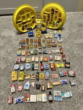 Lot of 104 Mini Brands Food Grocery Toiletries, with Bags, Equipment and Shelves