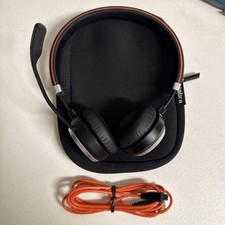 Jabra Evolve 65 Bluetooth Wireless Headset HSC018W USB Dongle Cord Carry Case