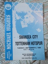 Swansea v Tottenham 6/9/1988 - Michael Hughes Benefit / Testimonial programme