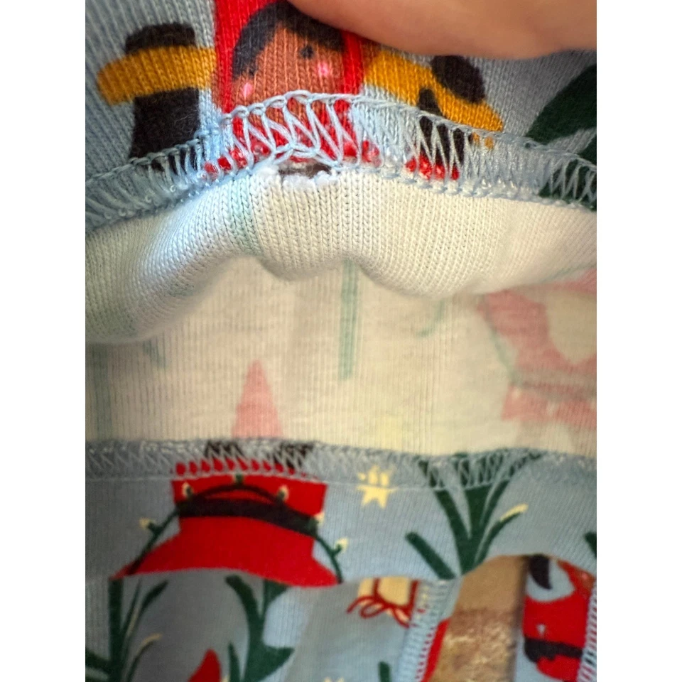 Hanna Andersson Kids Pajamas Organic Gnome Trees Blue Size 12 Christmas PJ - Image 3 of 4