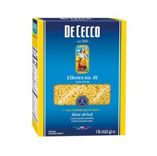Pasta de sémola De Cecco, codos n.º 81, 1 libra 16 onzas (paquete de 1)