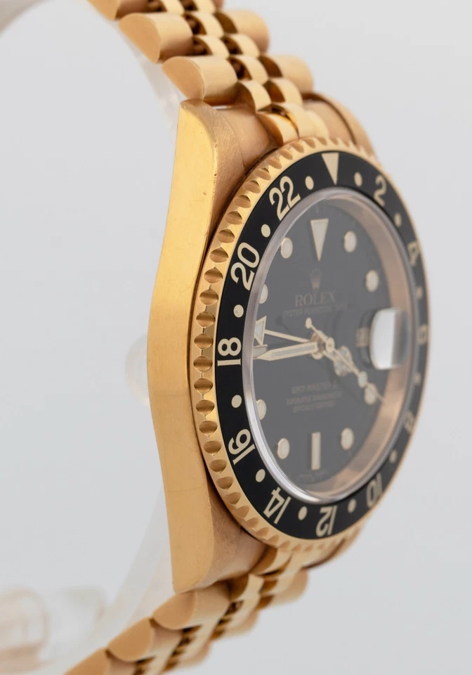2006 PAPERS Rolex GMT-Master II Black 40mm Yellow Gold Jubilee Watch 16718 BOX - Image 4 of 4