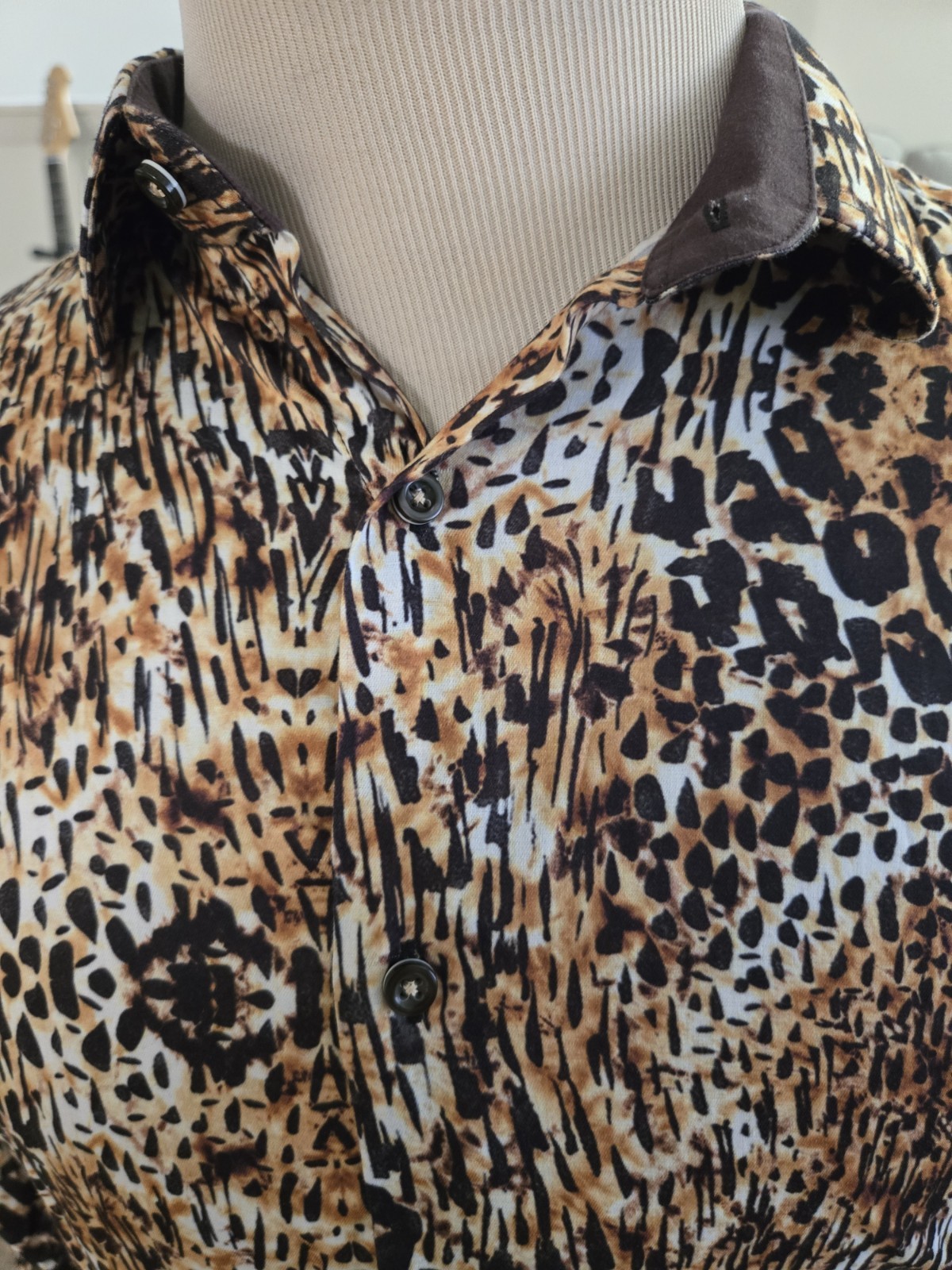 Button Down Leppard Print Shirt - image 3