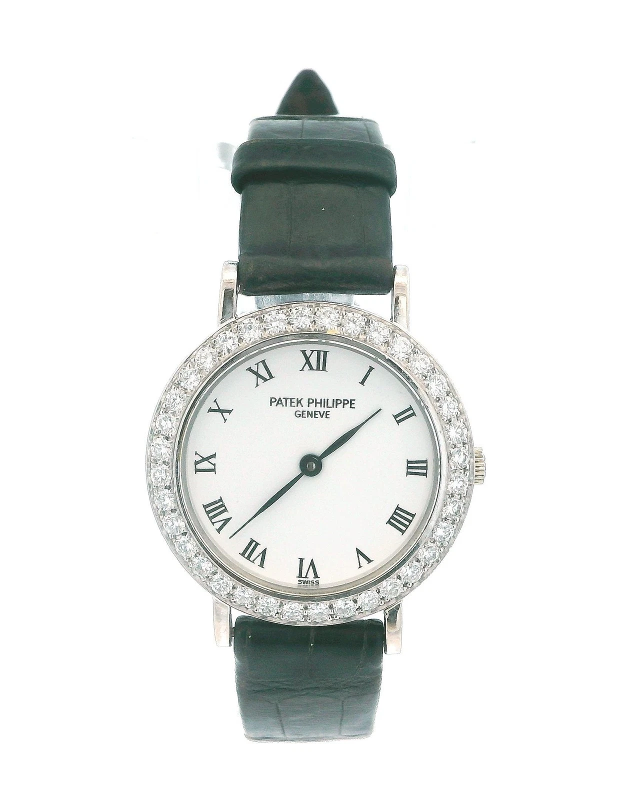 Patek Philippe — Patek Philippe Calatrava 4820 18K White Gold Diamond Bezel Ladies Watch