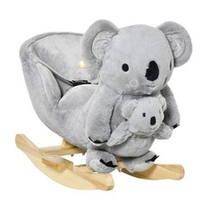 HOMCOM Cavallo a Dondolo Koala per Bambini 18-36 Mesi in Peluche 60x33x50cm