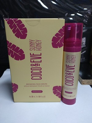 Coco & Eve Sunny Honey Bronzing Face Drops, Medium Glow 30ml/ 1 Oz NIB