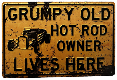 #ad #ad Grumpy Old Hot Rod Tin Sign #1 Charger Rat Rod V 8 Duece Chevy Ford W34329 $10.99