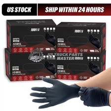 10 Boxes 10 Mil Heavy Duty Tough Grip Nitrile Gloves Raised Diamond Texture