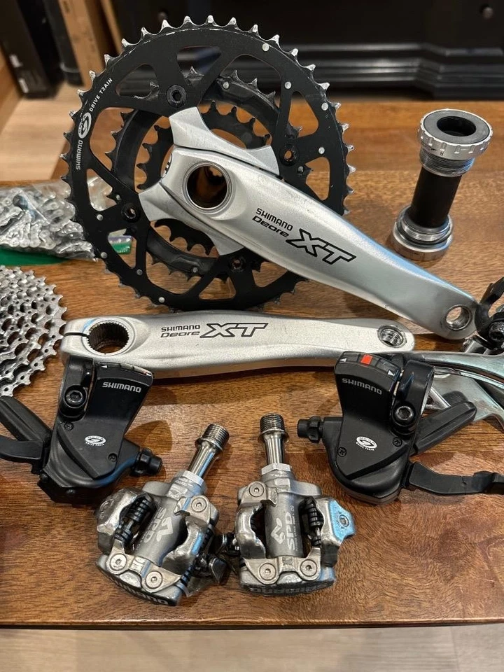 Shimano XT 9 Spd Group Crankset Shifters Derailleur Rear M760 Cassette Chain - Image 2 of 4