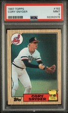 1987 TOPPS #192 CORY SNYDER Graded PSA 9 -MINT-(x3)