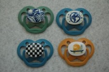 Magnetic Pacifier For Reborn Doll - Plants, Earth, Snail Checkerboard