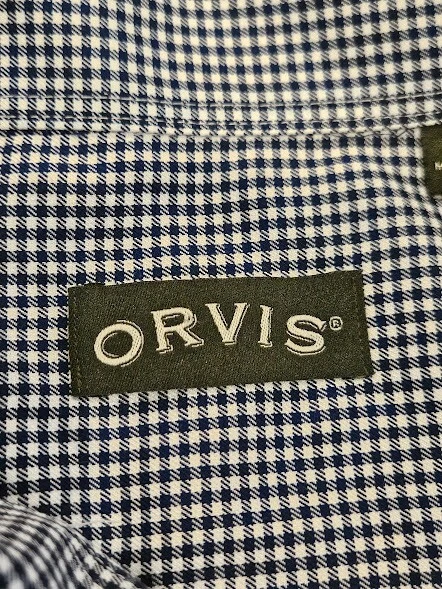 Orvis Shirt Men XL Black White Check Cotton Button Up Collar Short Sleeve Casual - Image 4 of 4