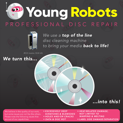 10 Video Game, Gamecube, CD DVD Blu-Ray Disc Repair Service