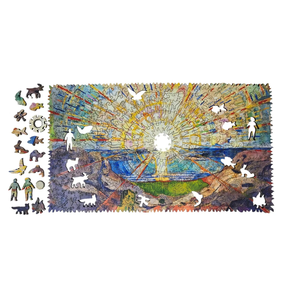 Wooden Jigsaw Puzzle for Adults by FoxSmartBox - 323 Pieces - The Sun - Image 3 of 4