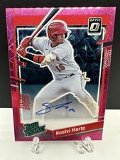 2023 Optic Baseball Rated Prospects Noelvi Marte AUTO Pink Velocity #8/15