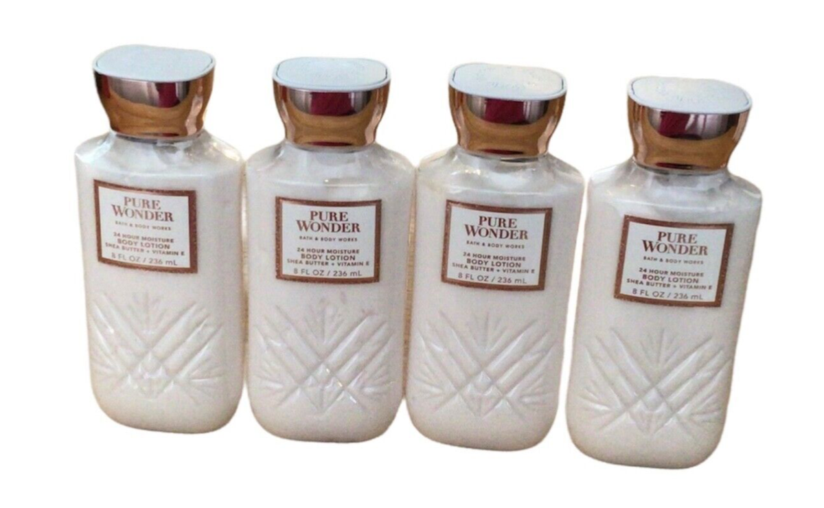 4 X Pure Wonder Body Lotion Bath & Body Works 24 Hour Moisture 8