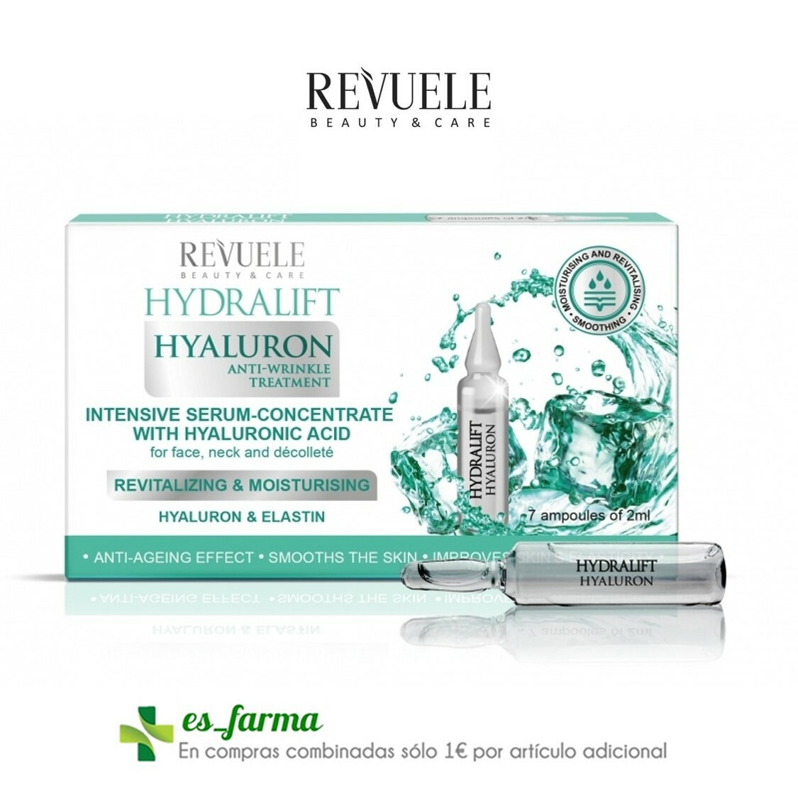 REVUELE HYDRALIFT HYALURON AMPOLLAS ACIDO HIALURONICO ELASTINA 7x2ML HYALURONIC