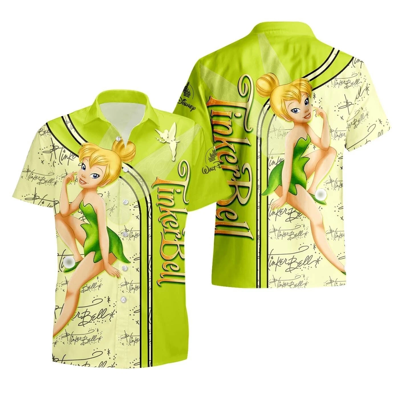 Tinker Bell Hawaiian Shirt Button Down Unisex Adults Outfit