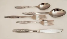 VTG EKCO Eterna Stainless Flatware 50-Pc Set ROSE COTILLION New in Package MCM