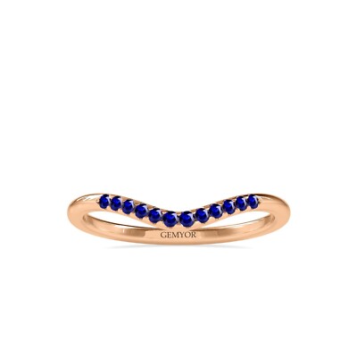 Pave' Set Saphir Chevron zarter Ehering