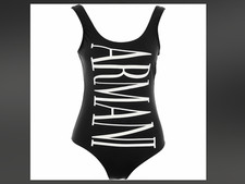 Image of Emporio Armani Designer Women's One piece Black Swimsuit (Size L)authentic 