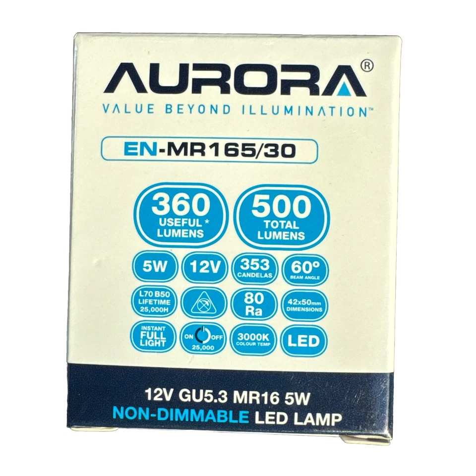20 X Aurora Spot Light LED MR16 Down light 5W 12V 3000k Warm GU5.3 12V - Image 3 of 3